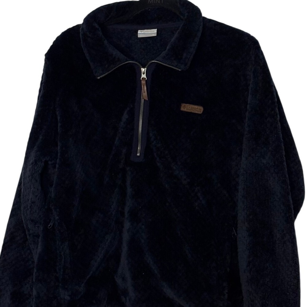 Columbia Womens XL Navy Blue‎ Sherpa Fleece Quarter Zip Pullover XL0980